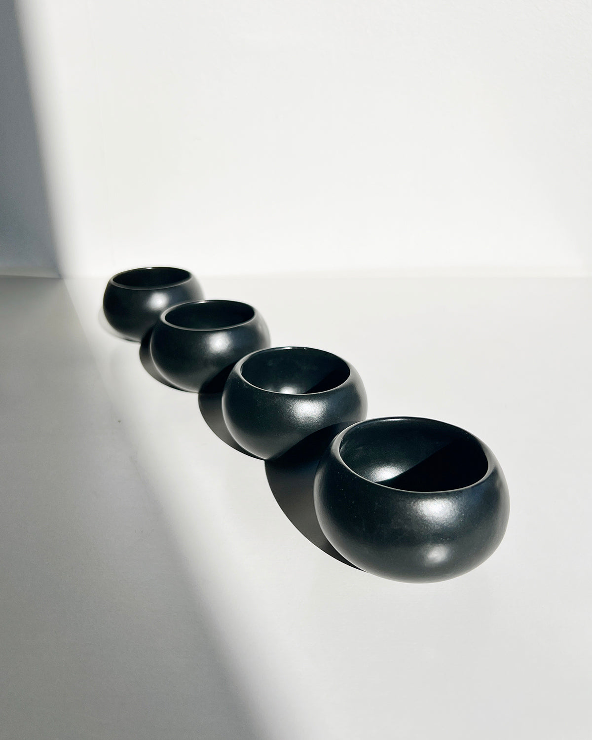Black Velvet Stoneware Mezcal Cups - Set of 4