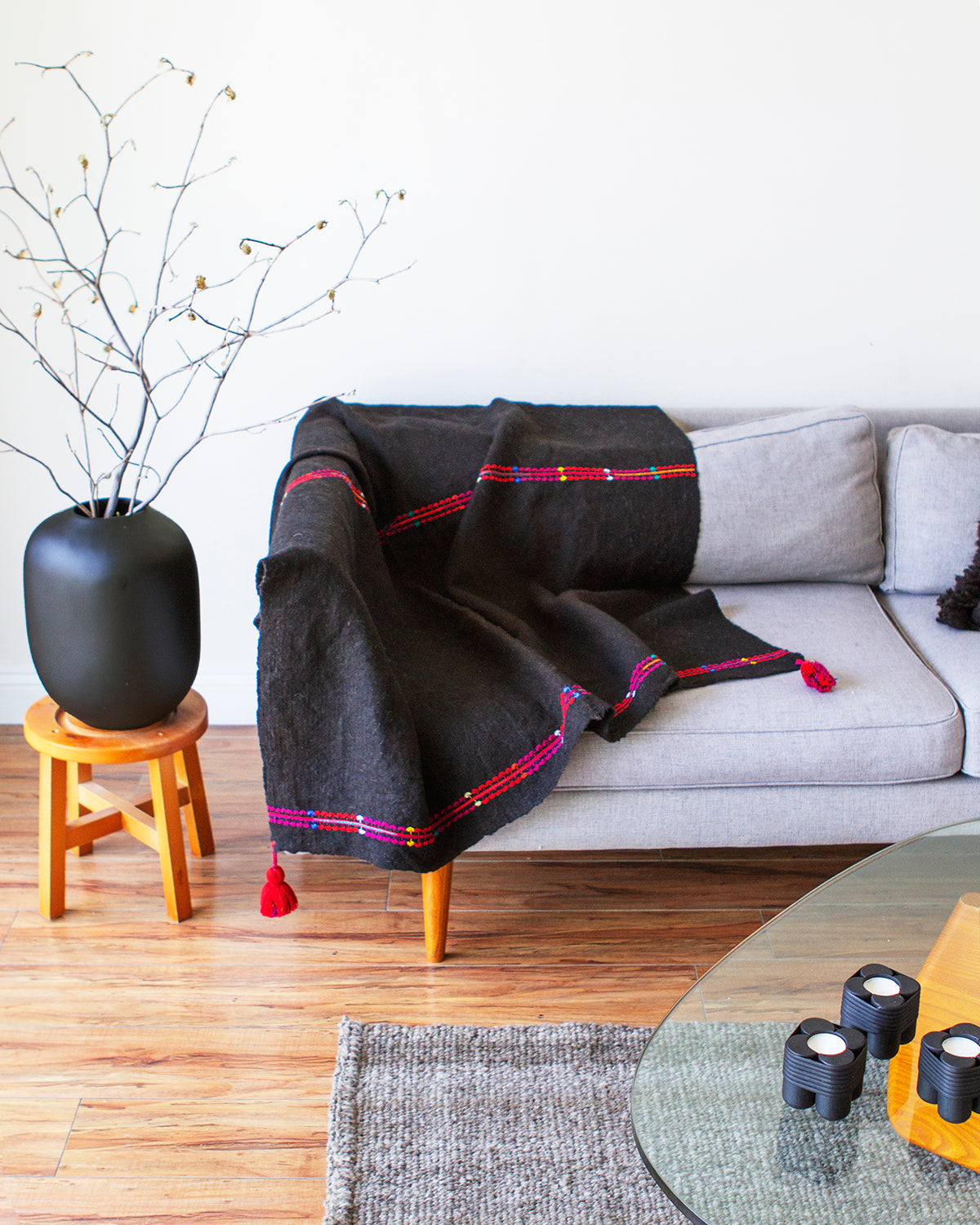 SALE Chamula Wool Throw - Black