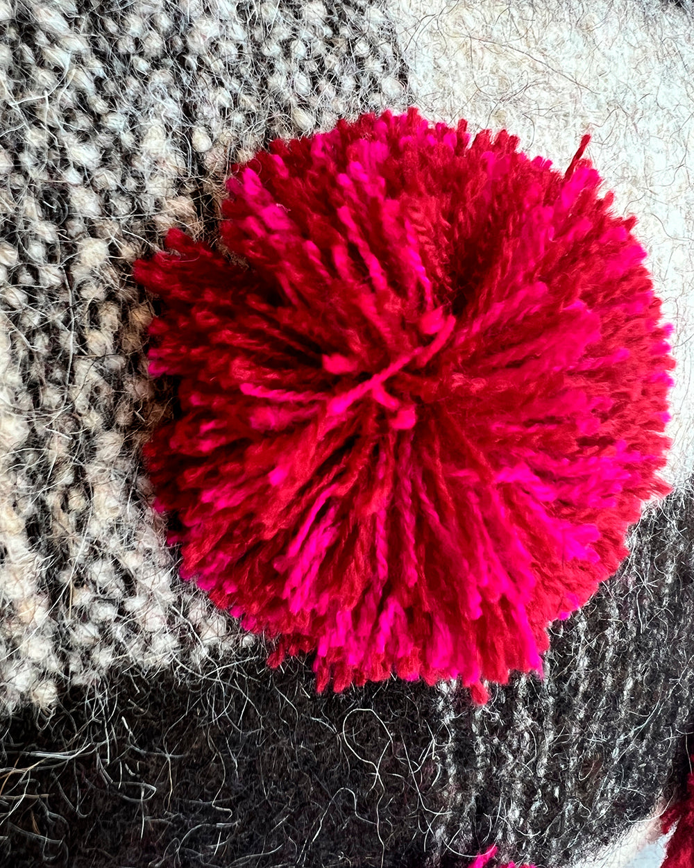 Chamula Checkered Pom Pom Pillow