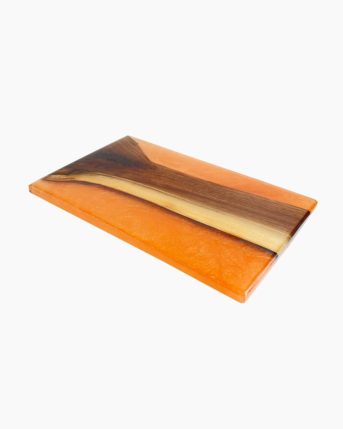 Tangerine Wood and Resin Serving Board