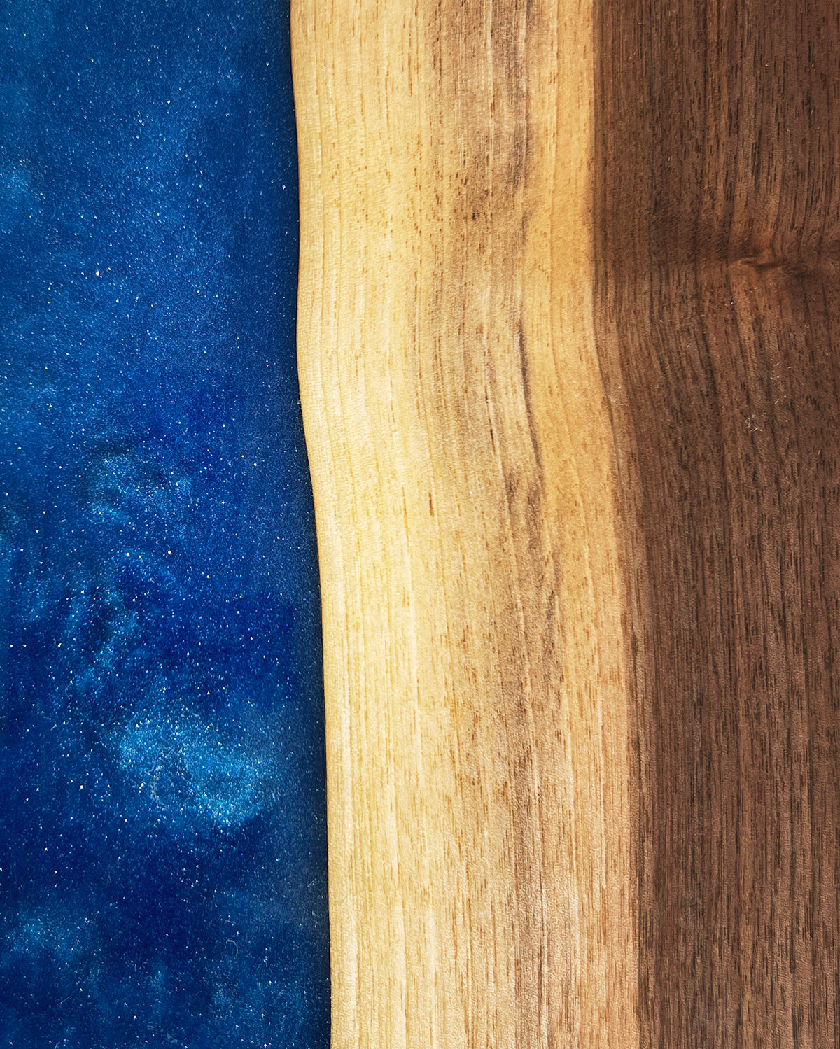 Deep Blue Wood and Resin Serving Board