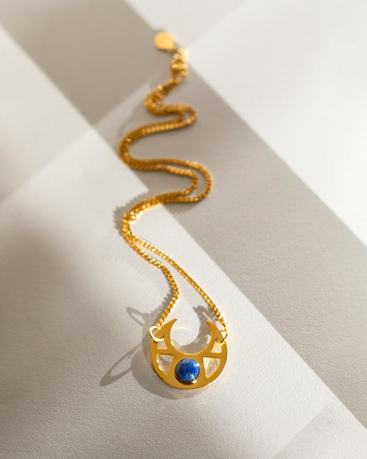 Half Moon Lapis Lazuli Necklace
