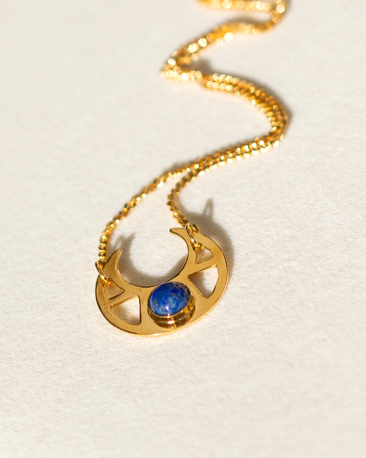 Half Moon Lapis Lazuli Necklace
