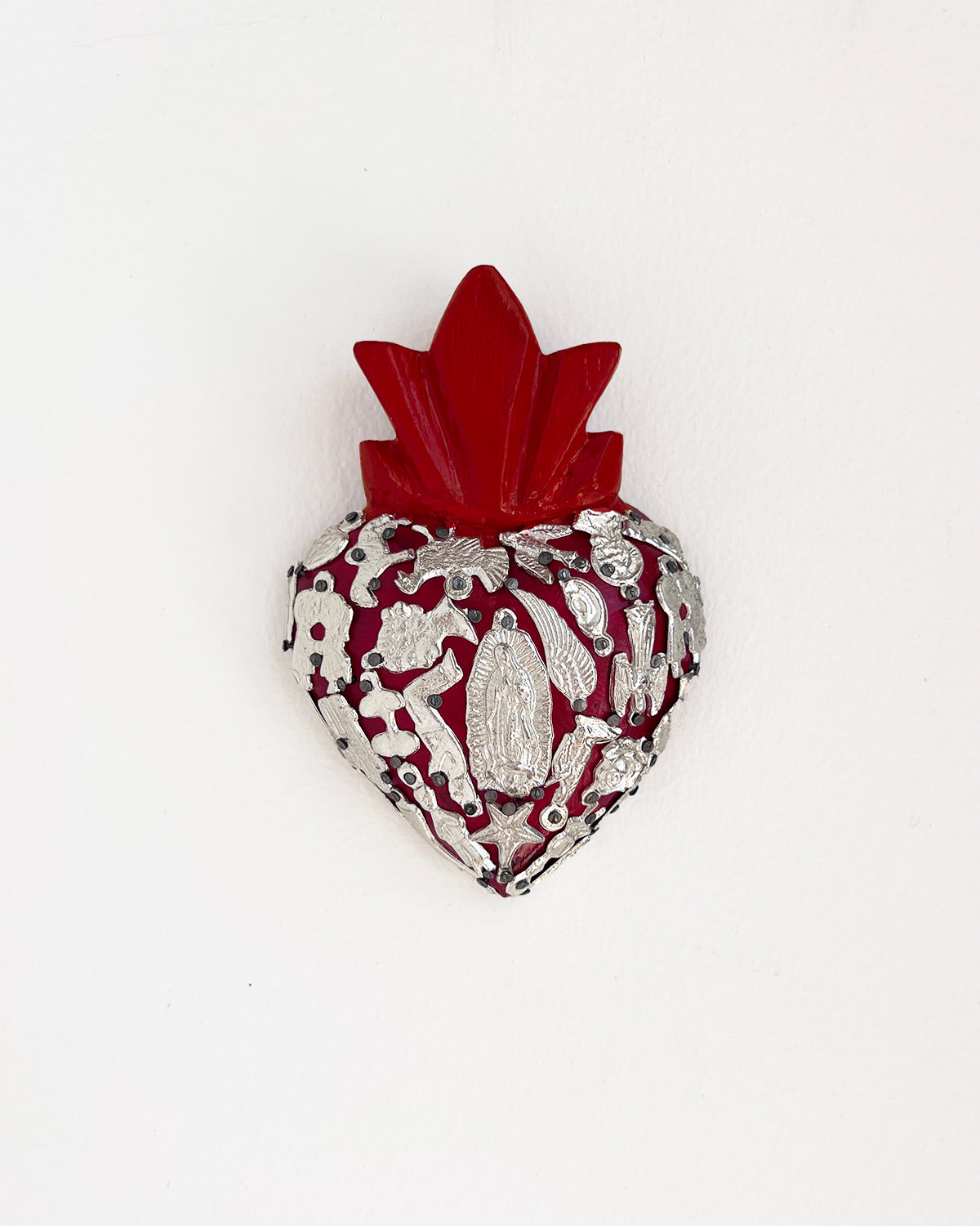 Milagro-covered Wooden Heart