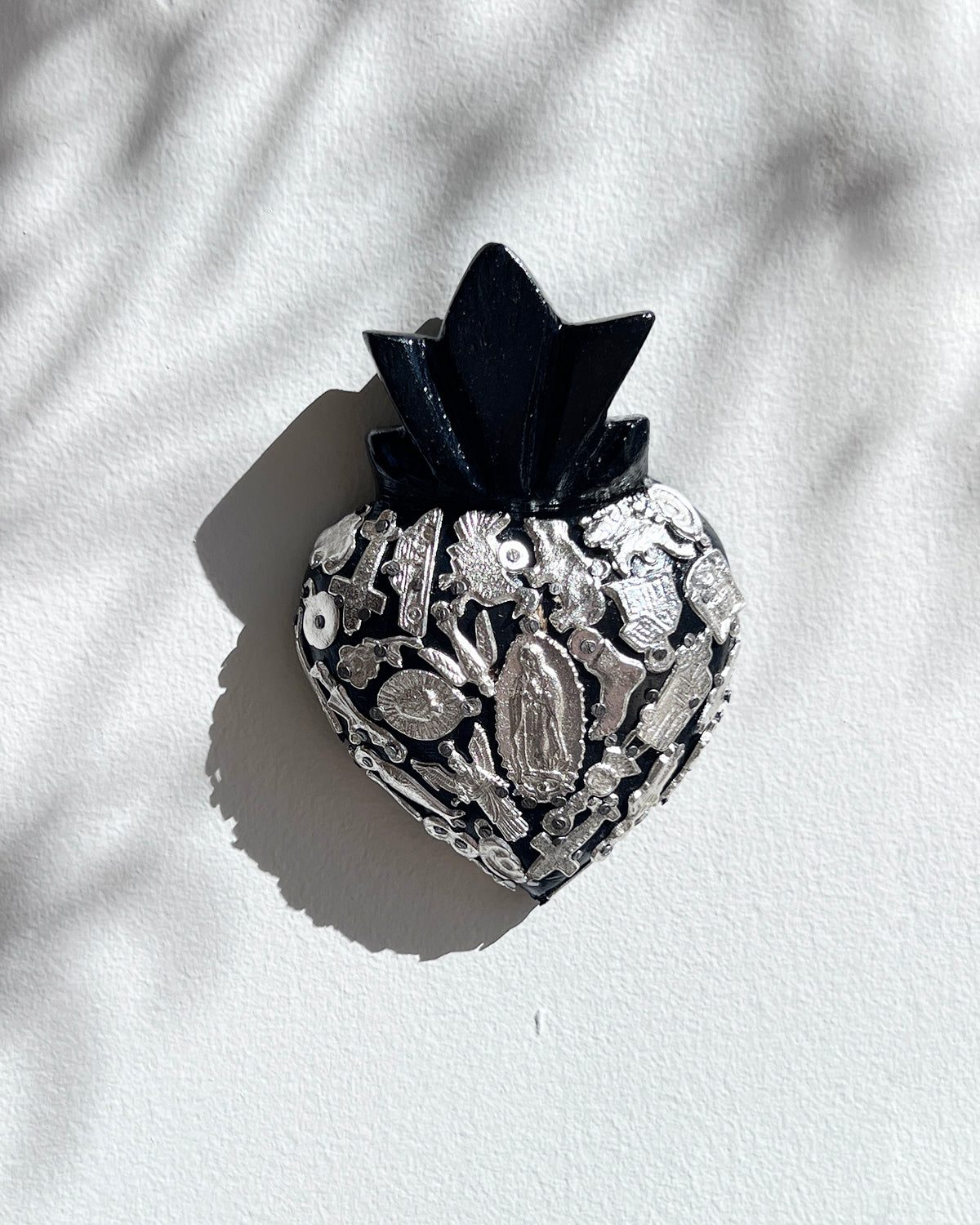 Milagro-covered Wooden Heart