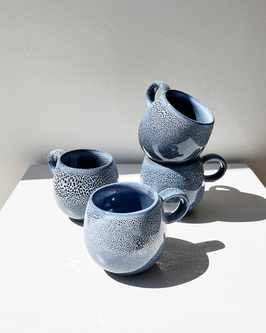 Indigo Ceramic Handmade Mugs - Set of 4
