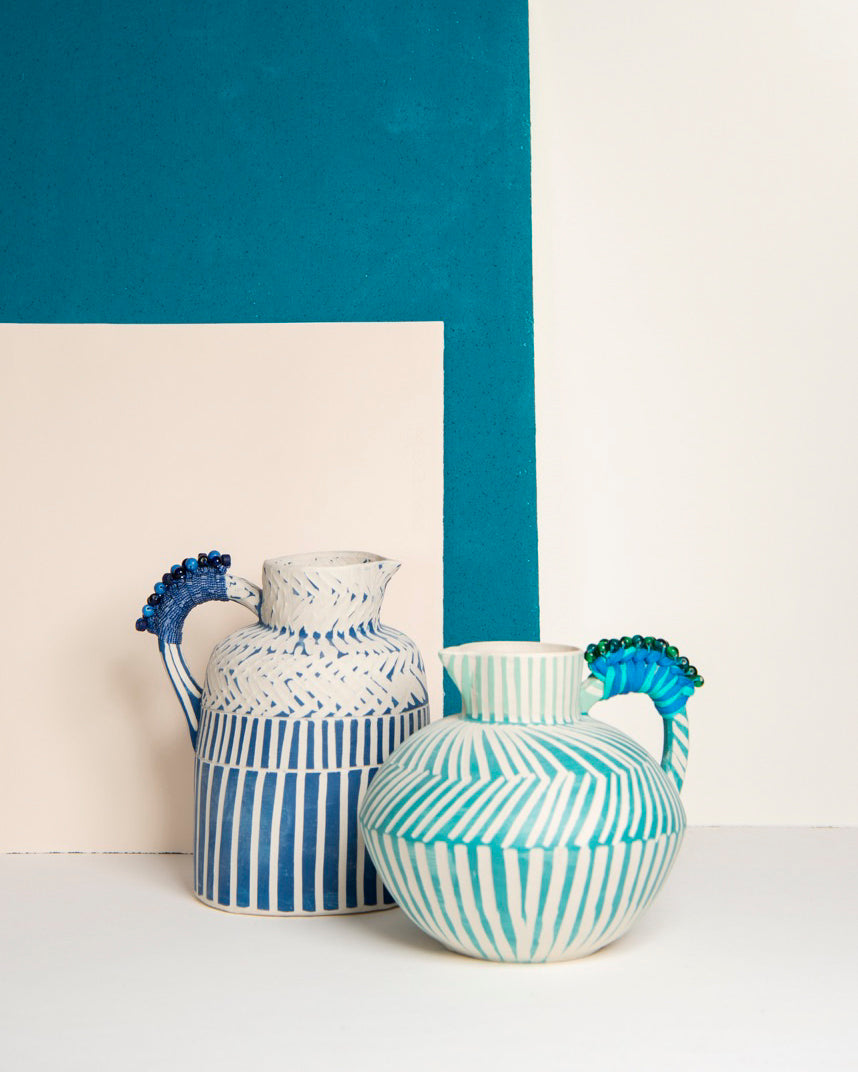 Sea Blue Handmade Ceramic Jug