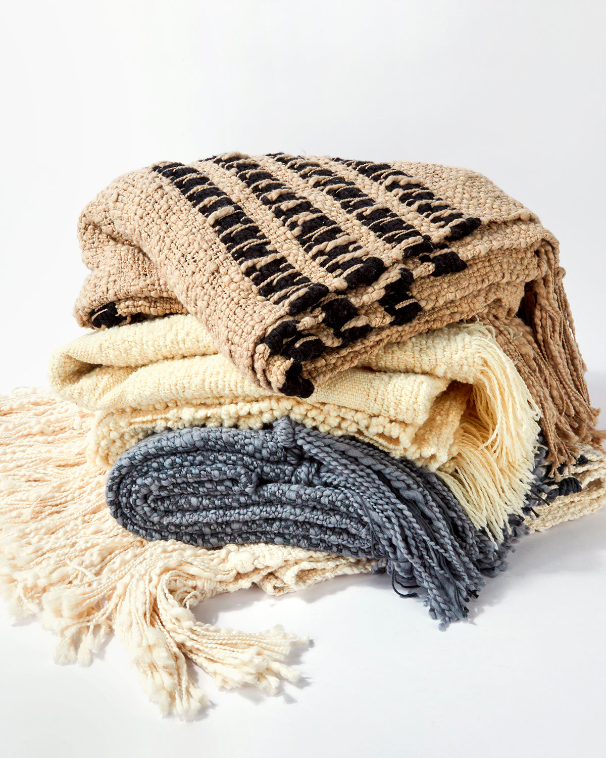 Mar Merino Wool and Cotton Throw Blanket