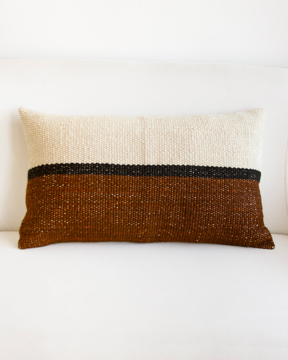 Rama Wool Throw Pillow in Brown and Beige