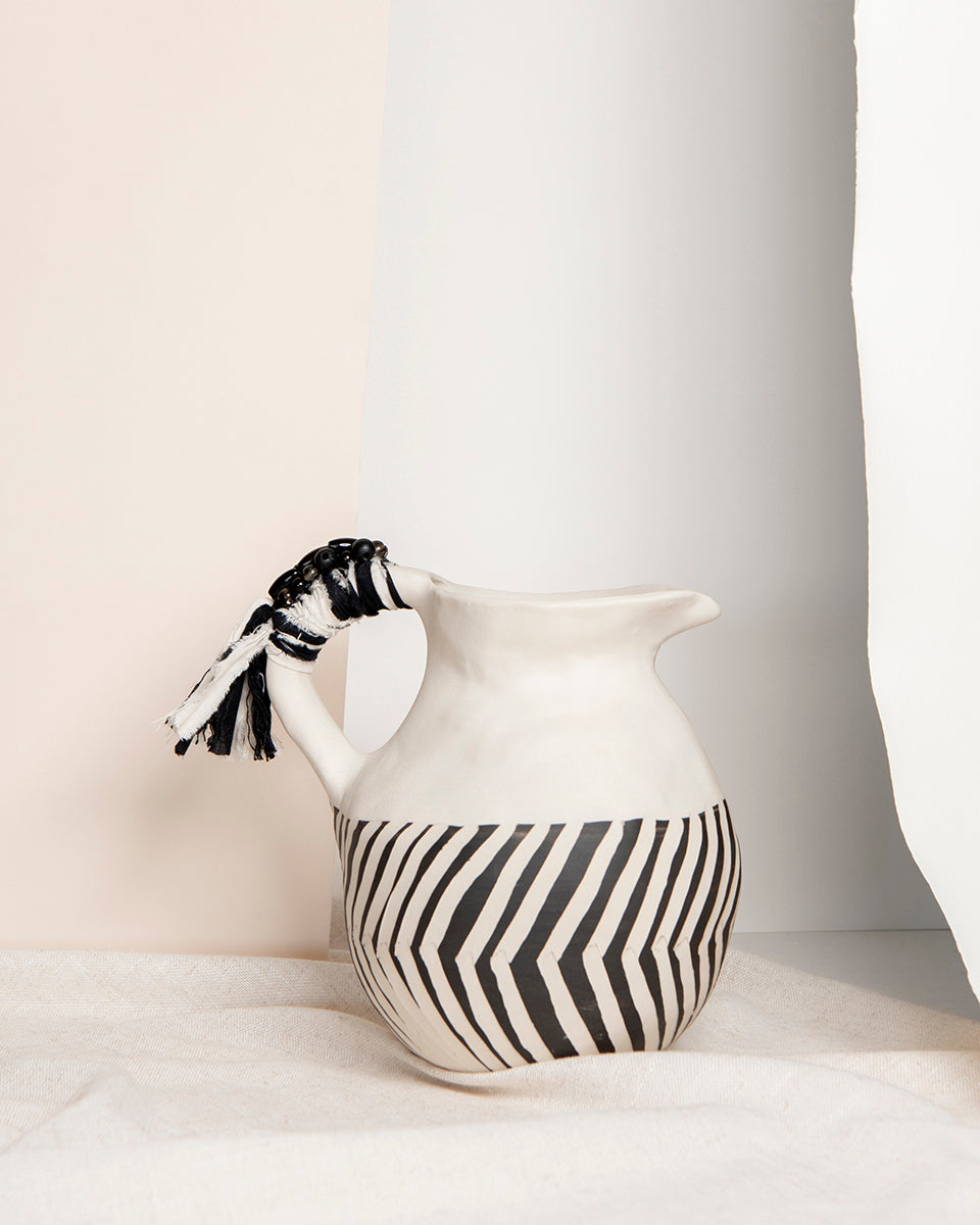 Striped Handmade Ceramic Jug