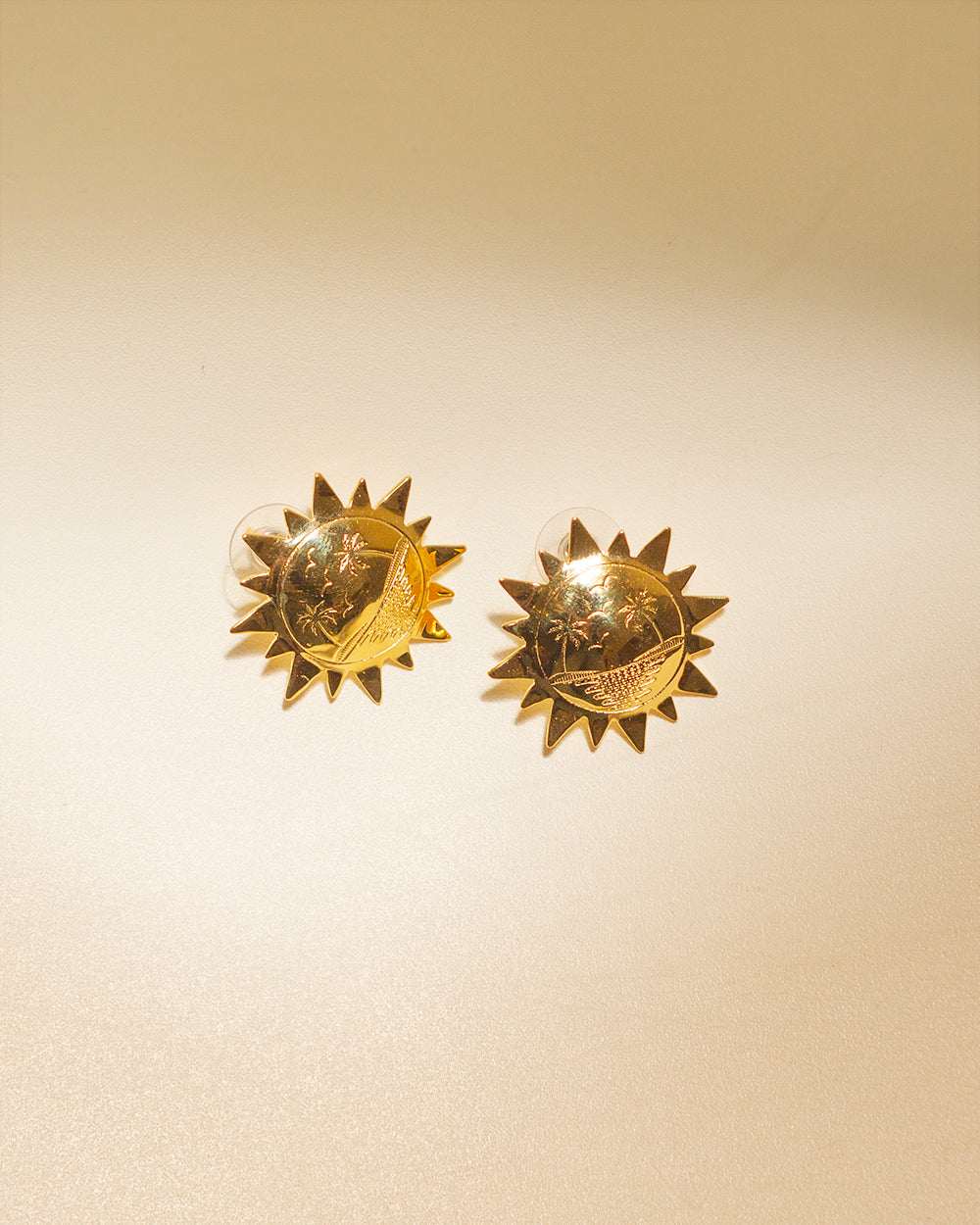 Gold Sun Earrings