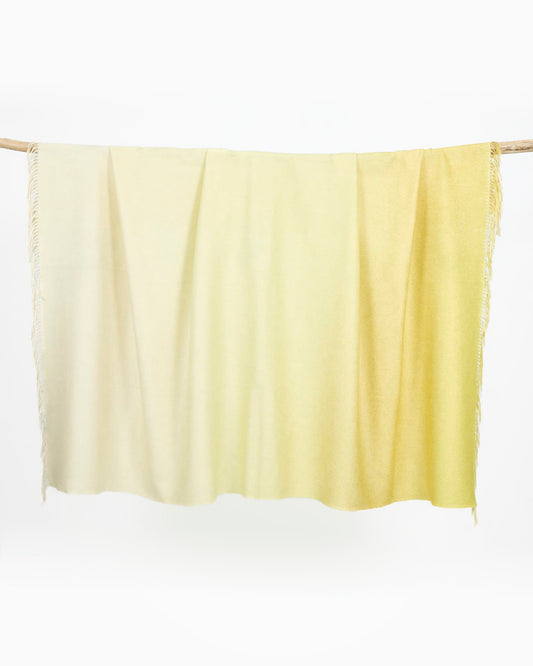 Yellow Ombre Merino Wool Throw