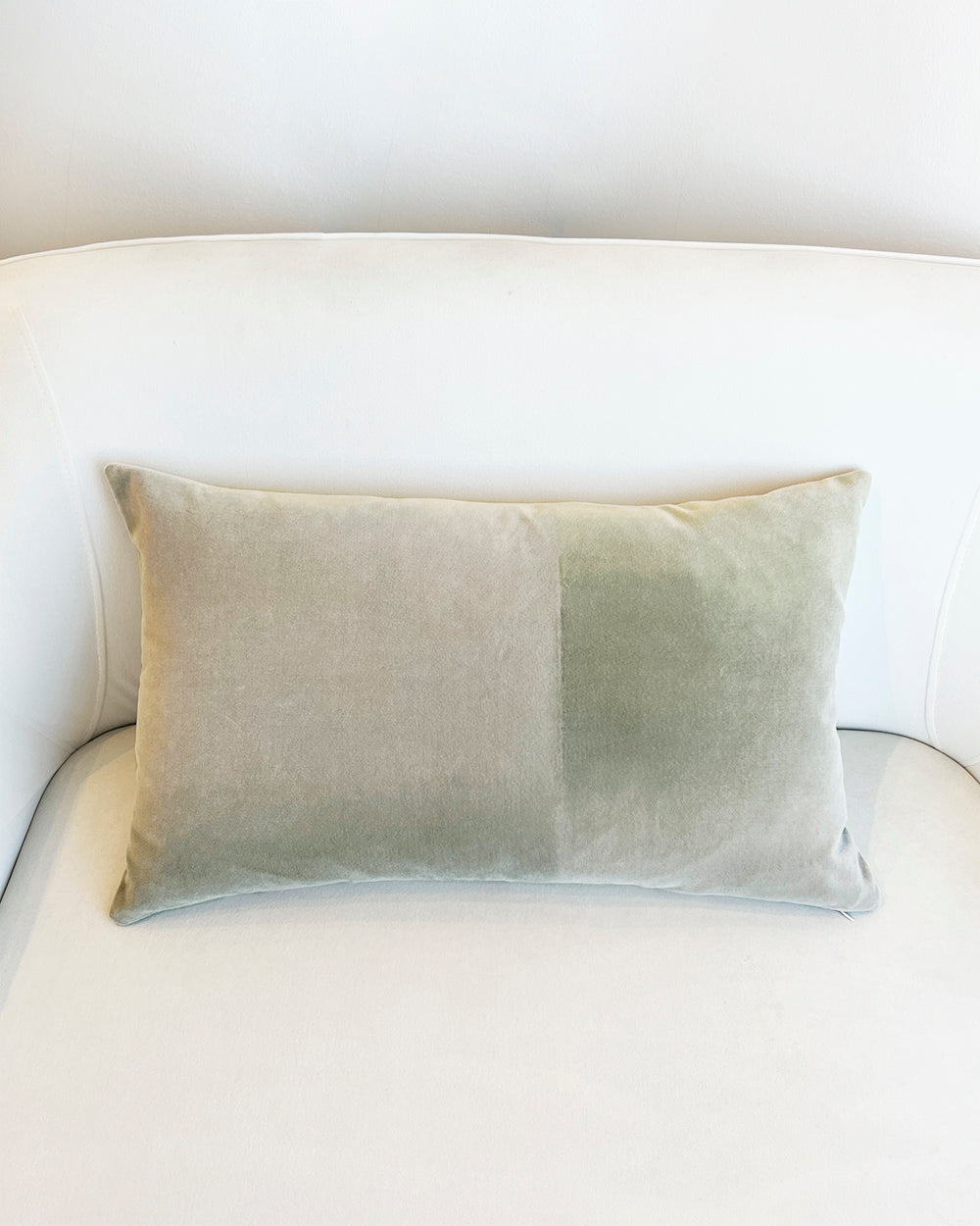 Hand-Painted Velvet Pillow - Greens