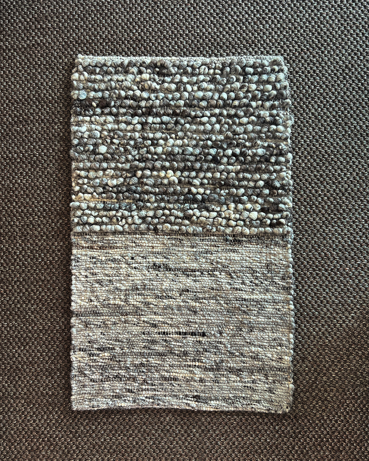 Fatima Half Bobble Wool Area Rug in Gray 2.5ft by 4ft