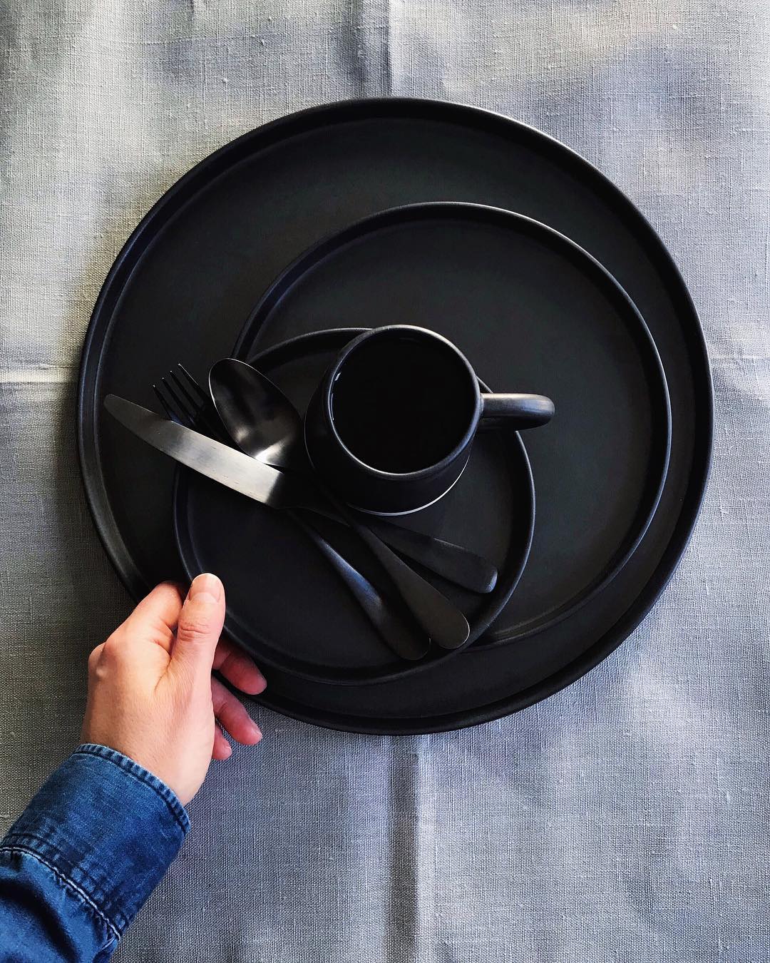 SALE Cubista Black Matte Tableware - Plates and Bowls