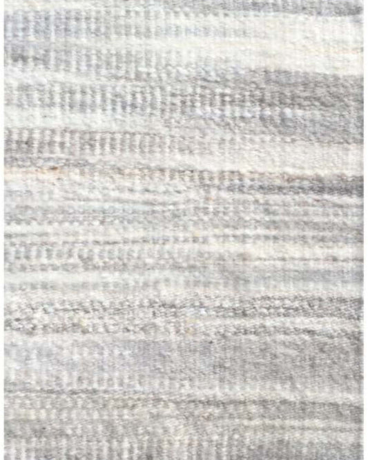 Handwoven wool rug white natural