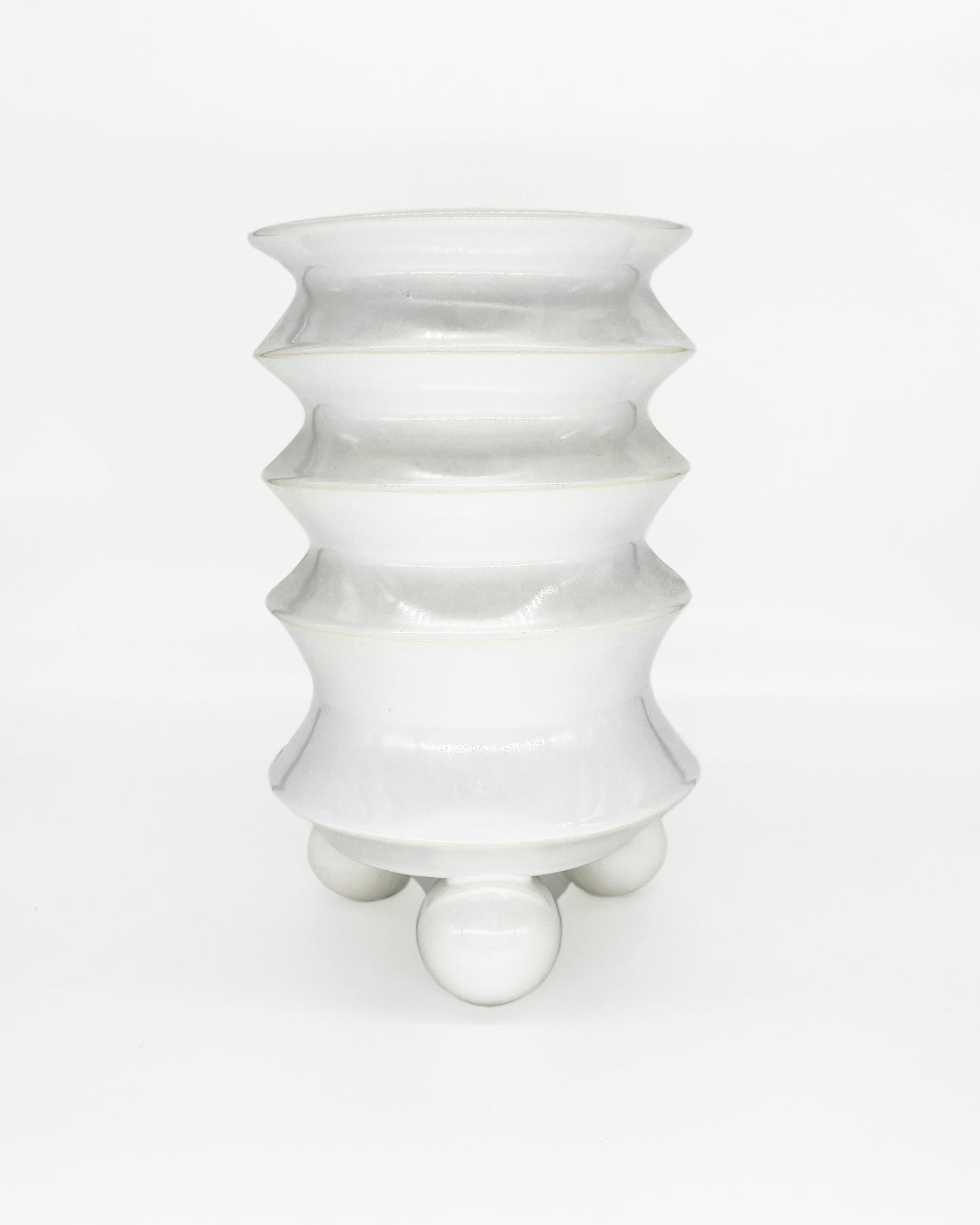 SALE First Edition Toltec Pop Art Ceramic Vase White