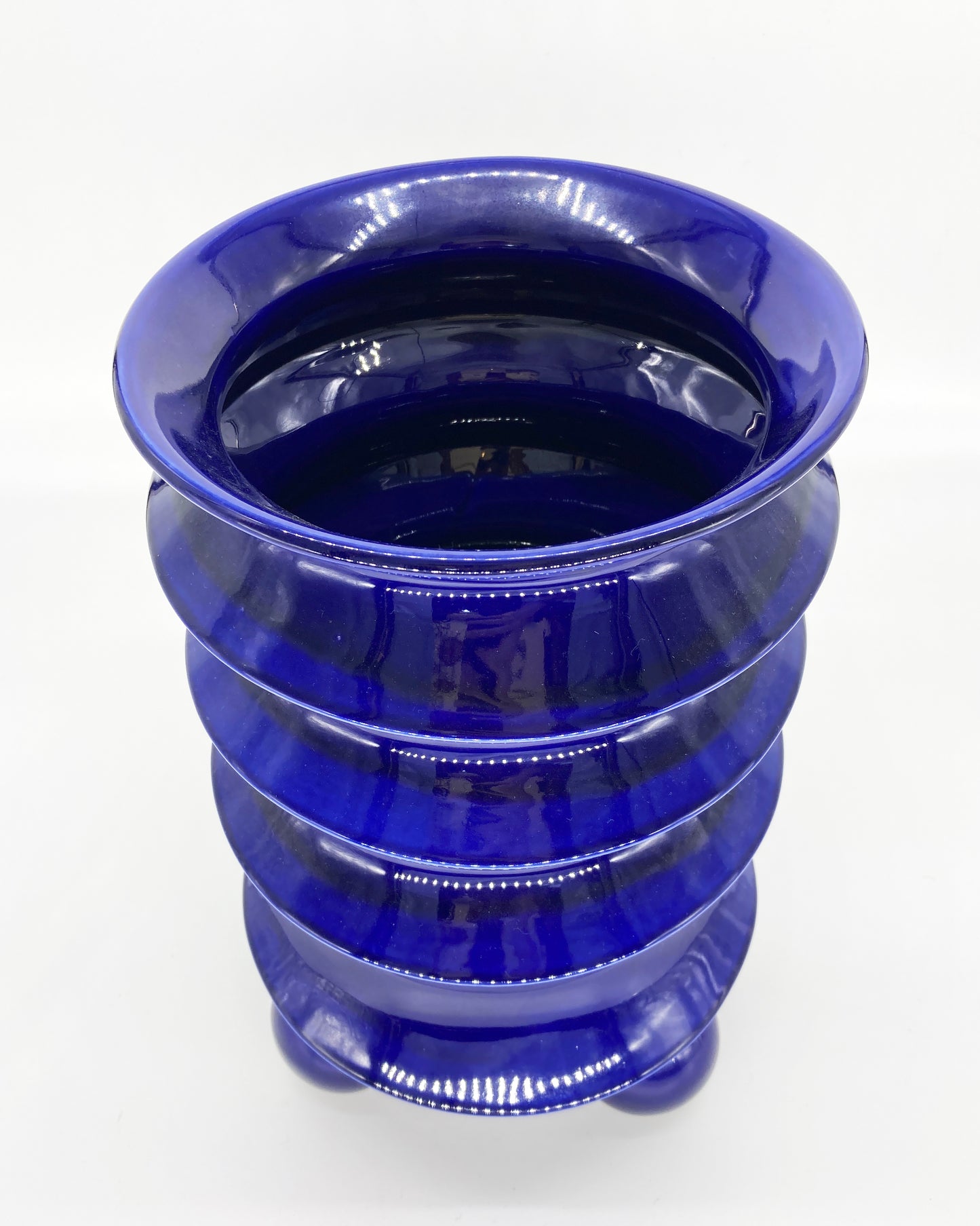SALE First Edition Toltec Pop Art Ceramic Vase Blue