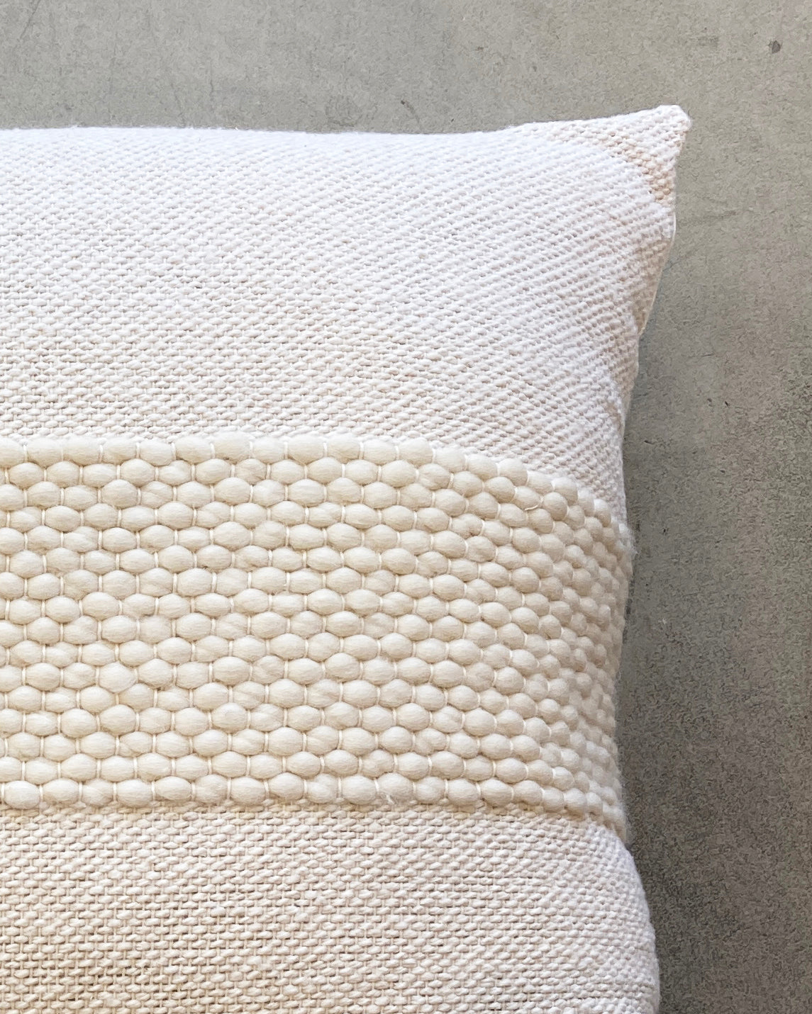 White Valle XL Cotton and Wool Floor Pillow