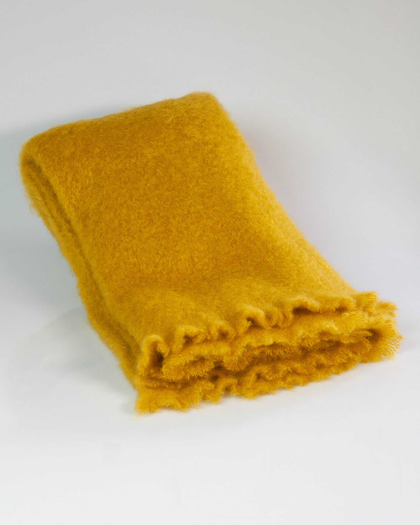 Mustard Mohair Blanket Throw