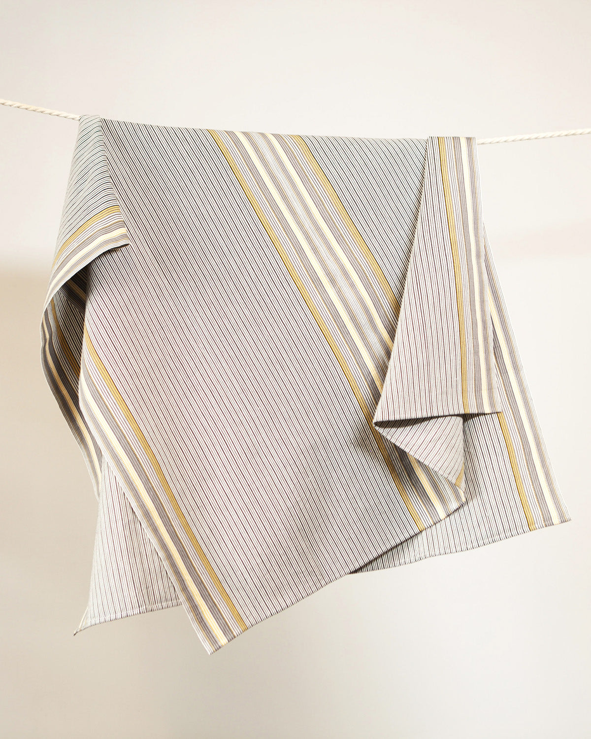 SALE SanCri Cotton Throw - Thin Gray Stripe