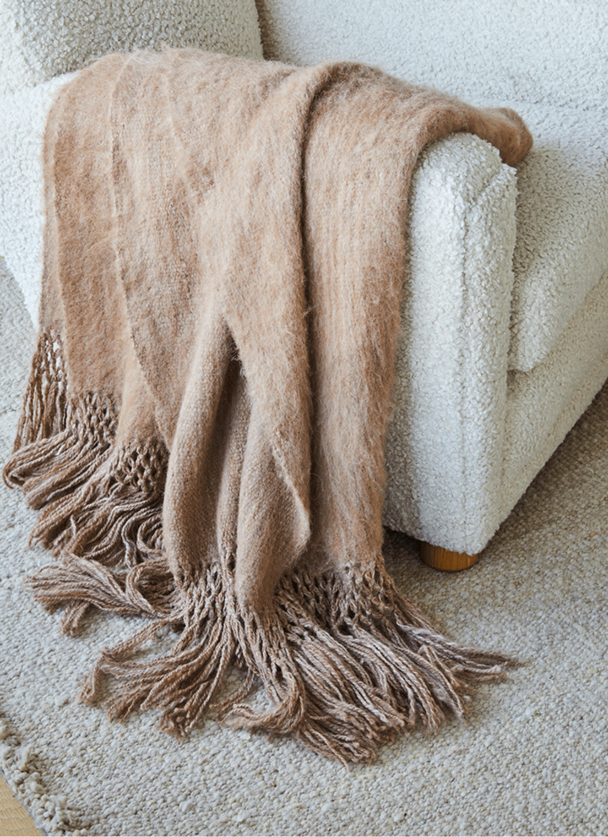 Rug with throw