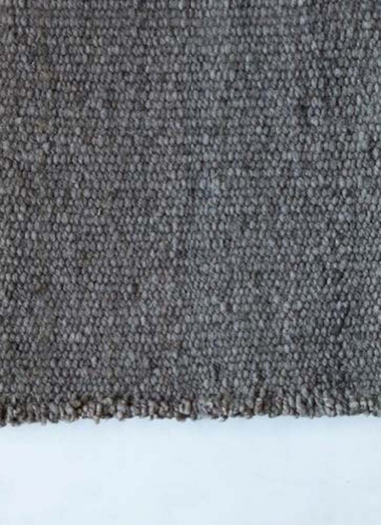 Handwoven wool rug dark grey