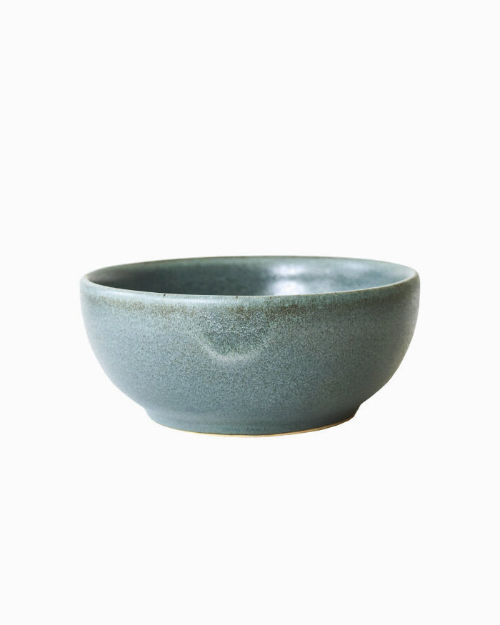 Aqua Ceramic Handmade Wide Soup Bowls - Set of 4