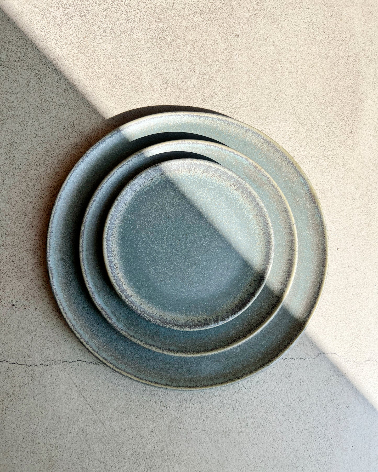 Aqua Ceramic Handmade Dinner Plates - Set of 4
