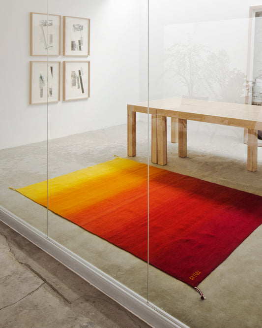 BiYuu Ares II Red Gradient Area Rug - Made-to-Order