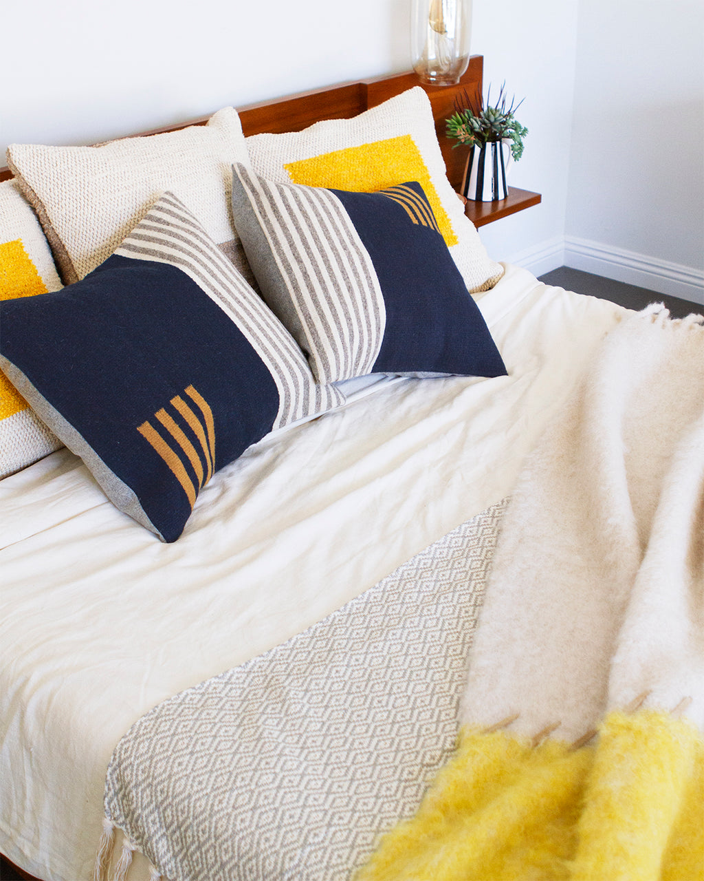 Navy and gray pillows shop