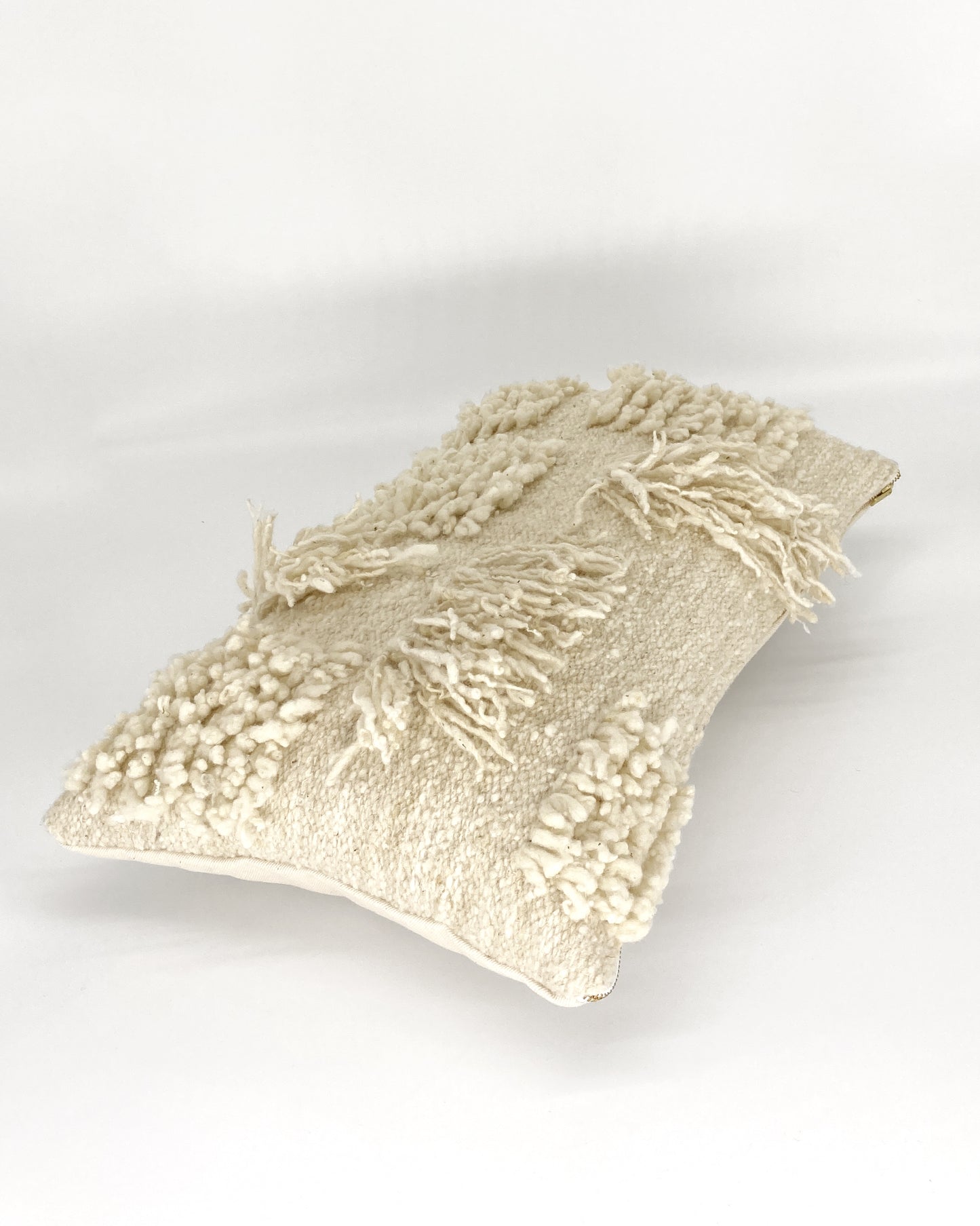 Purificacion Boho White Wool Pillow