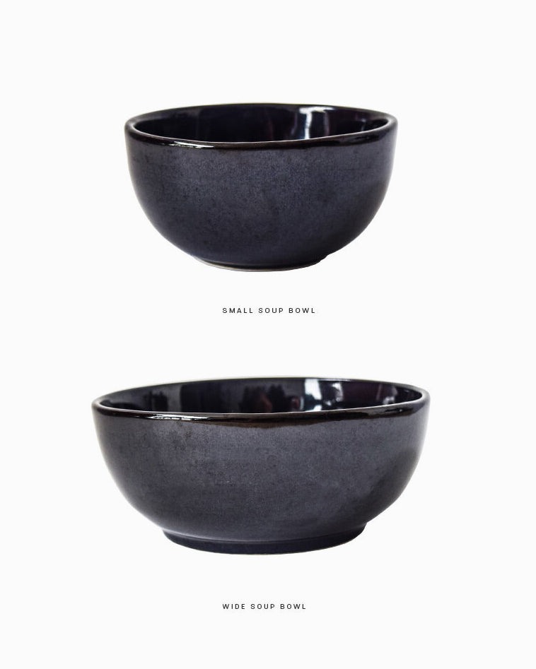 Black Caviar Handmade Small Soup Bowls - Set of 4 – atacama home