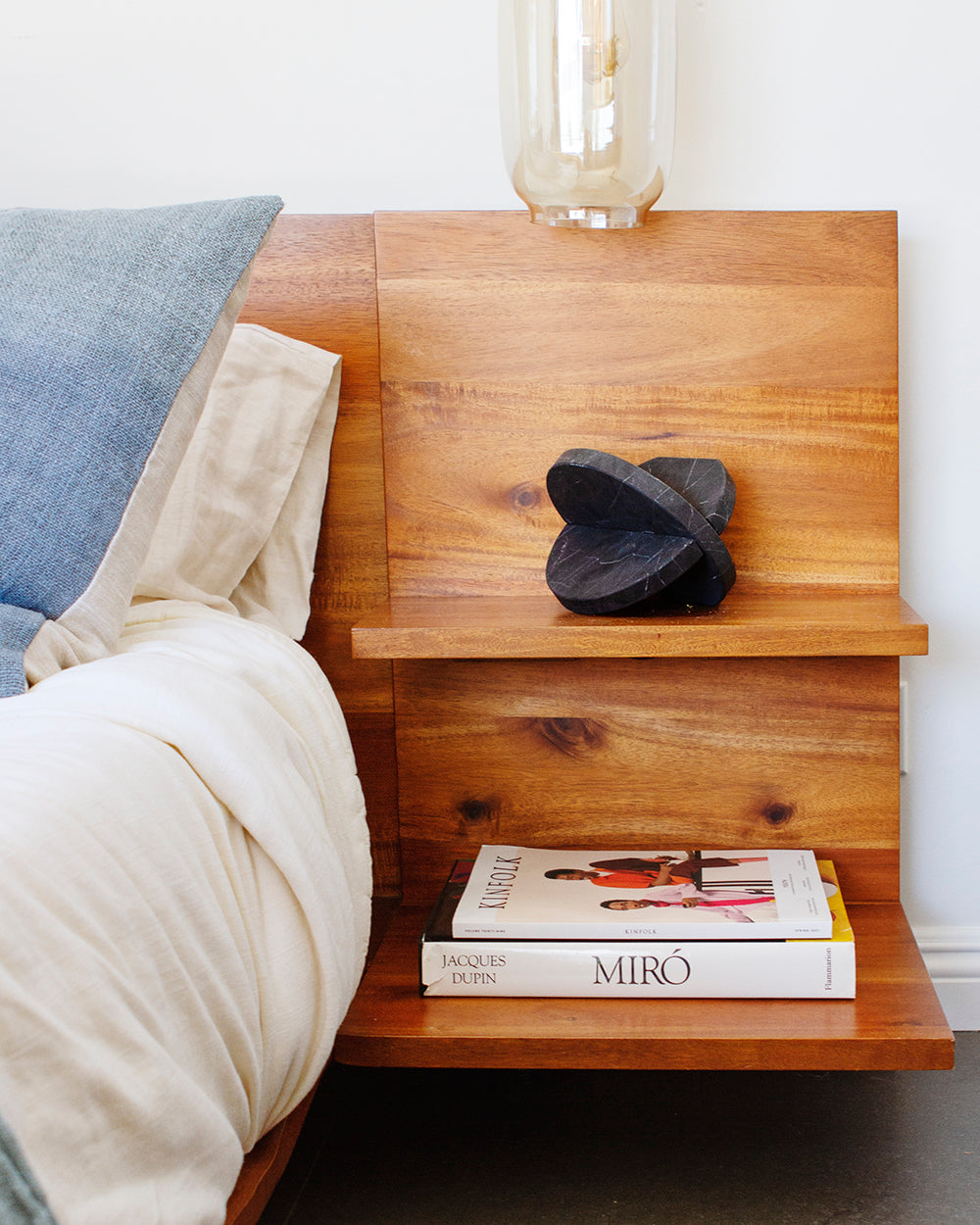 Artisanal Black Marble Ellipse Bookend