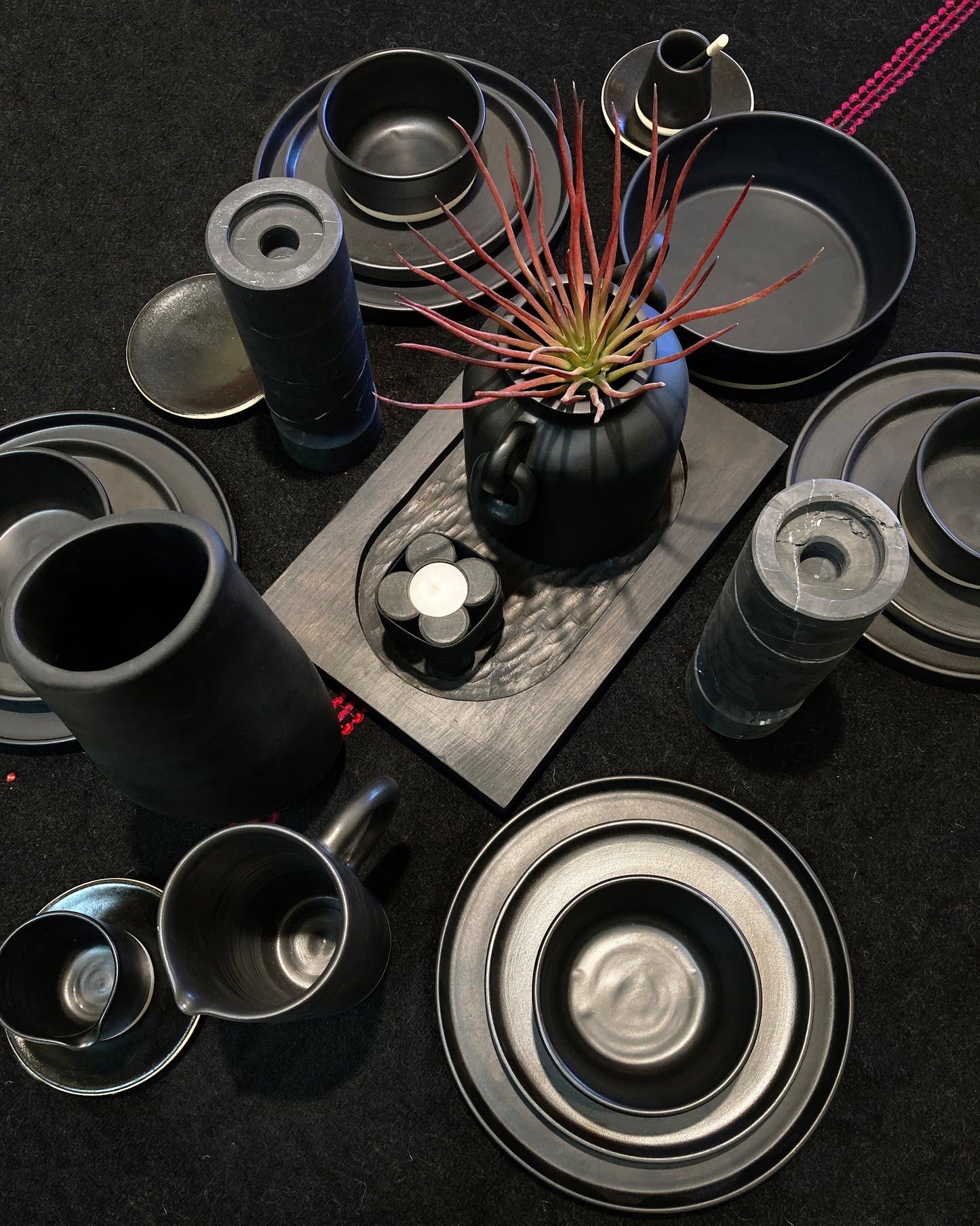 SALE Cubista Black Matte Tableware - Plates and Bowls