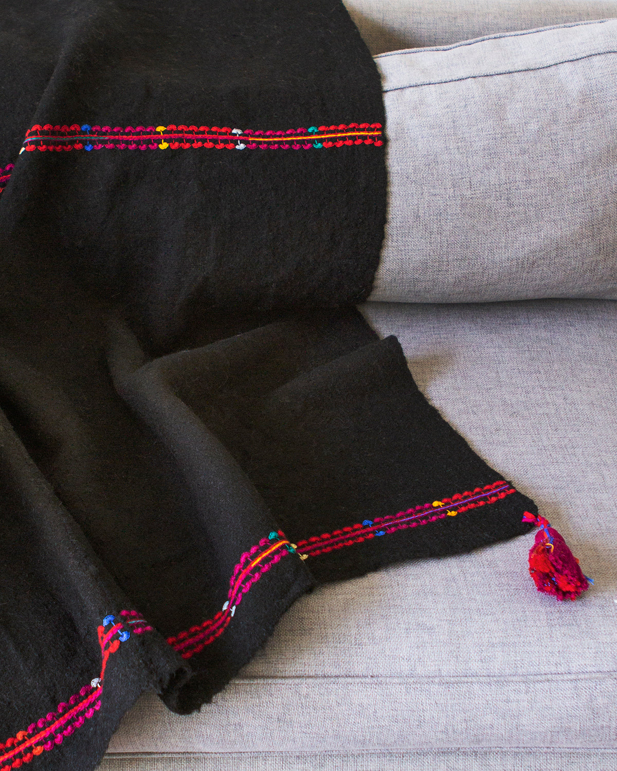 SALE Chamula Wool Throw - Black