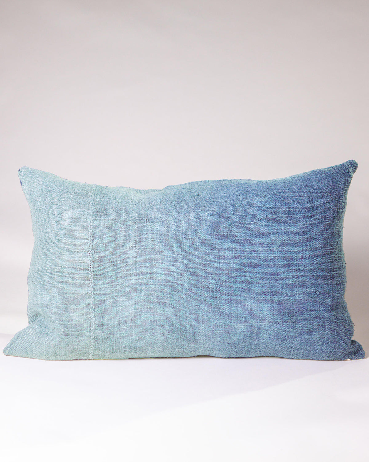 Blue Hand-Painted Vintage Linen Pillow - Multiple Sizes