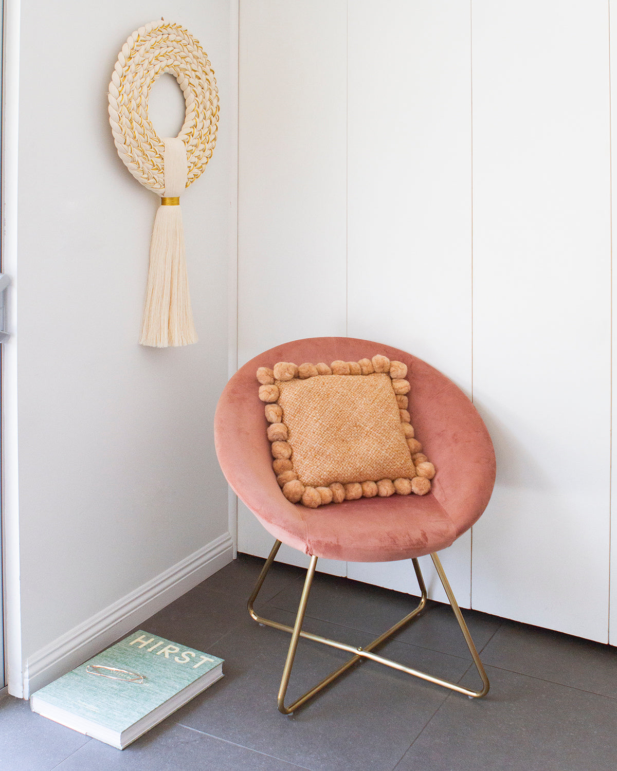 Monte Square Wool Cushion with Pompoms