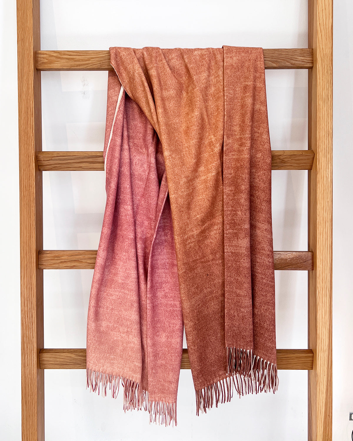 Rosewood Ombre Merino Wool Throw