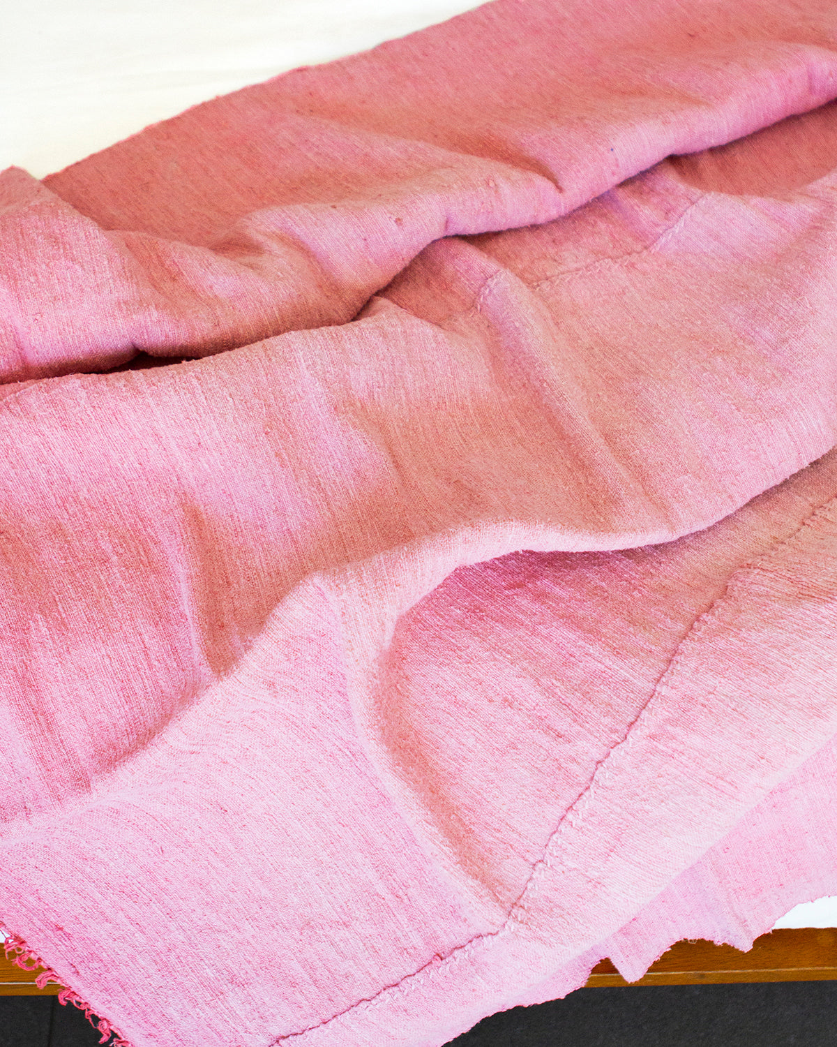 Pink Hand-Painted Vintage Linen Throw