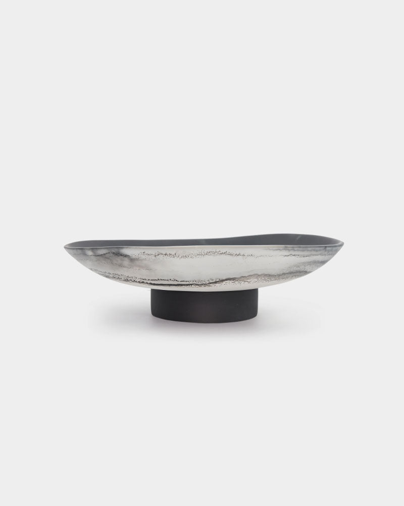 Smoke Comitan Pedestal Bowl Centerpiece